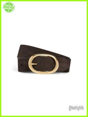 Suede Leather Fashion Jean Belt Antiqued Buckle 1.5in Wide